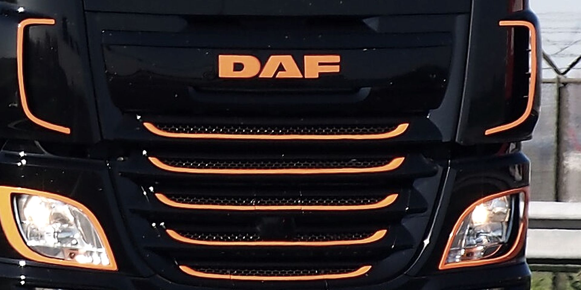 DAF tractor unit coupled to a curtainsider trailer